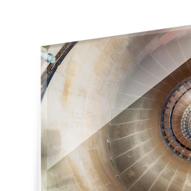 Glasbild - Spiralförmiger Treppenaufgang in Chicago - Querformat