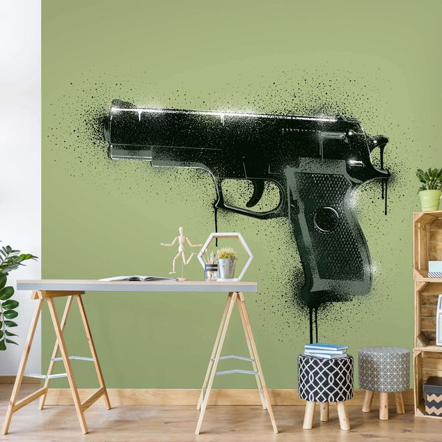 3D Wandtapete Sprayed Gun