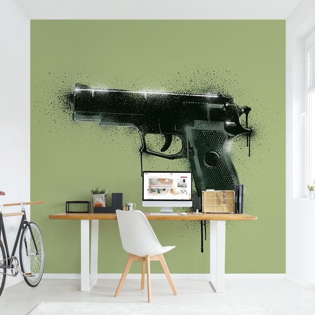 Wandtapete Design Sprayed Gun