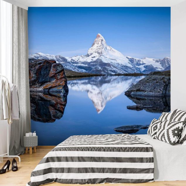 Tapete Berge Stellisee vor dem Matterhorn