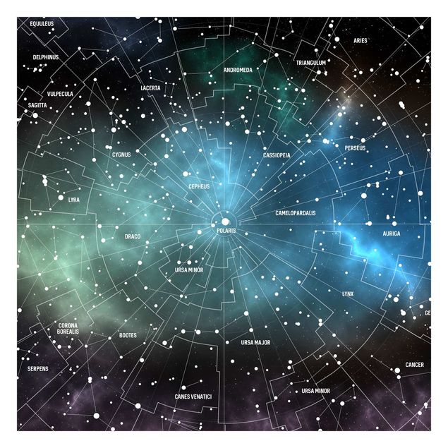 Schöne Fototapete Sternbilder Karte Galaxienebel
