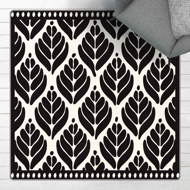 Moderne Teppiche Stilisierte Palmenblätter mit Balken