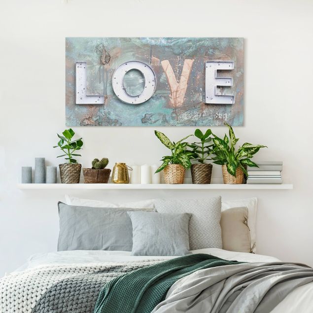 Moderne Leinwandbilder Wohnzimmer Streetart Love