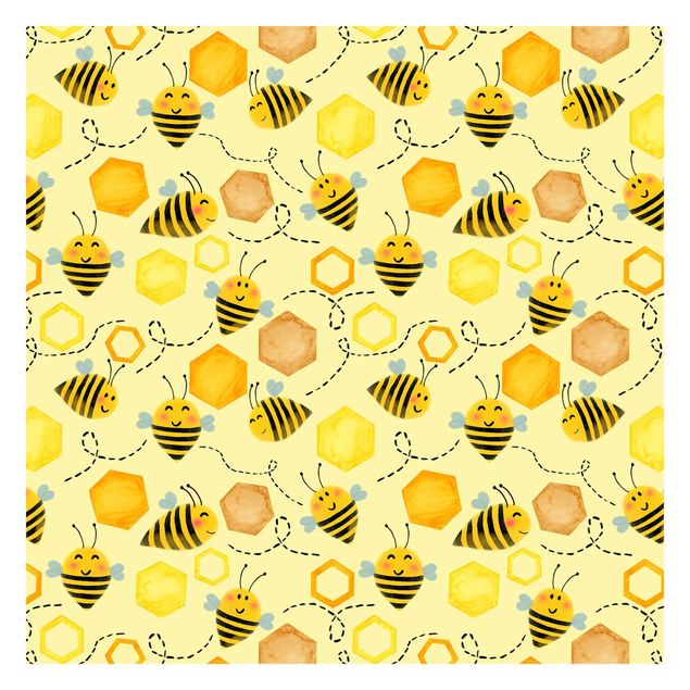 Design Tapete Süßer Honig mit Bienen Illustration