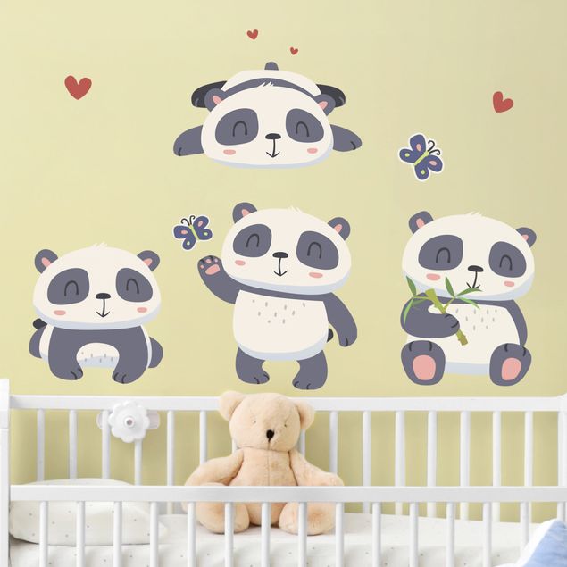 Wandsticker Bär Süßes Pandabären Set