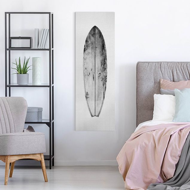 Wandbilder Schwarz-Weiß Surfboard