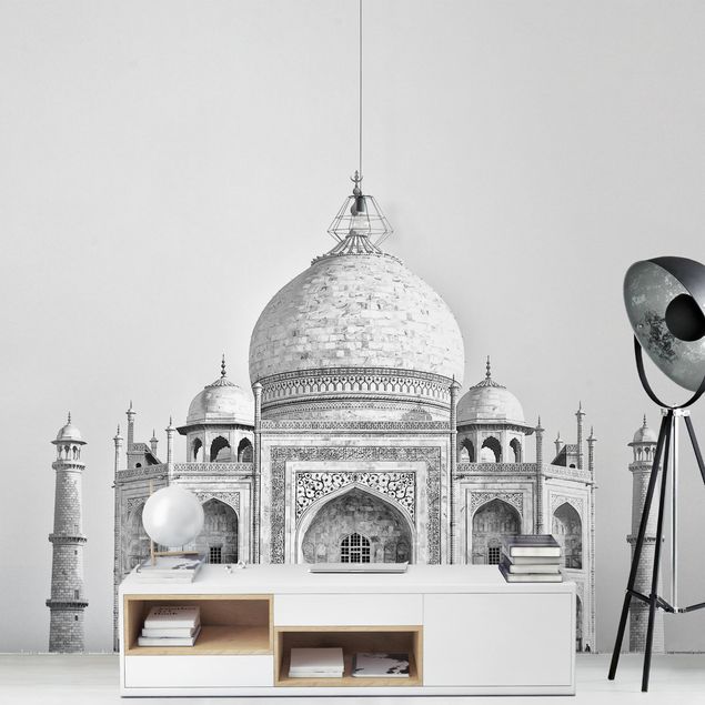 Fototapete Schlafzimmer Grau Taj Mahal in Grau