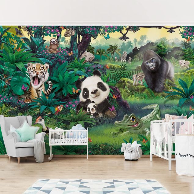 Moderne Tapeten Dschungel mit Tieren