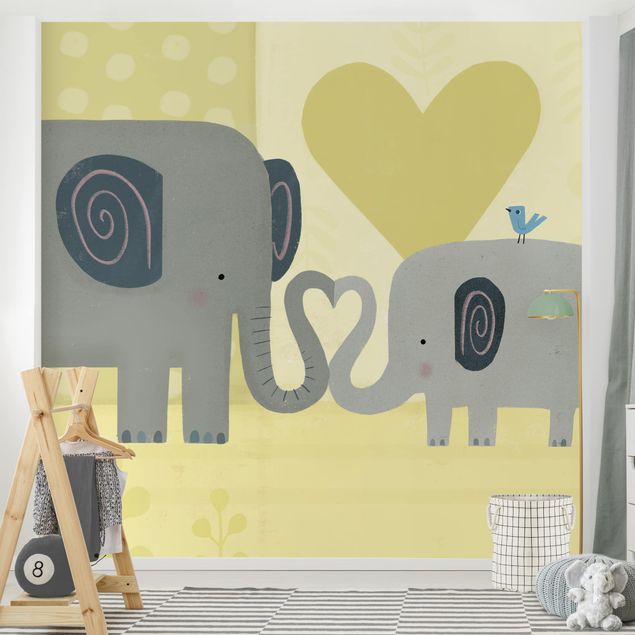 Moderne Tapeten Mama und ich - Elefanten