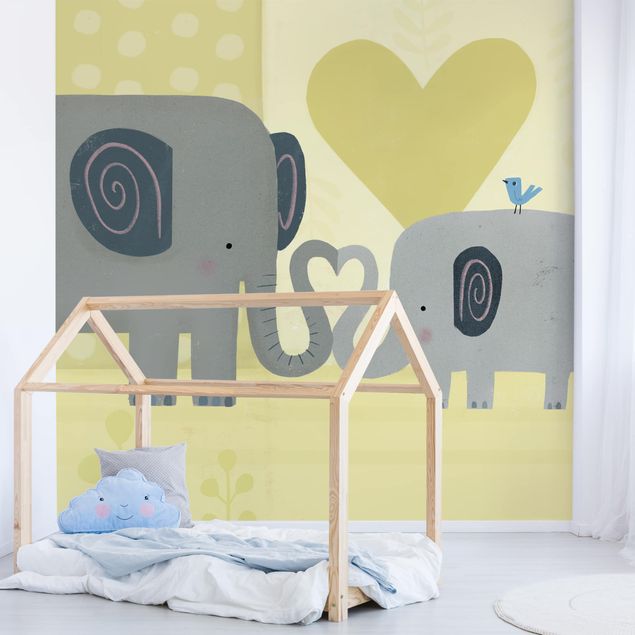 Wandtapete Tiere Mama und ich - Elefanten
