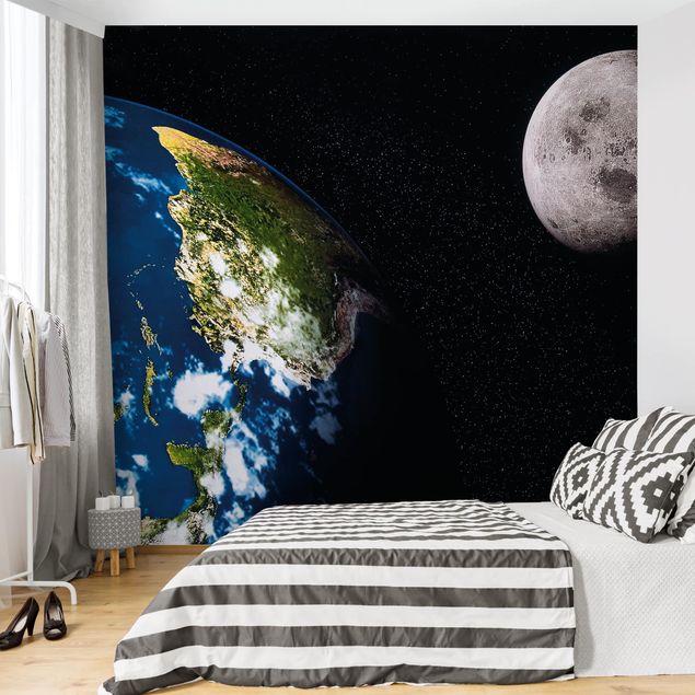 Fototapete Design Moon and Earth