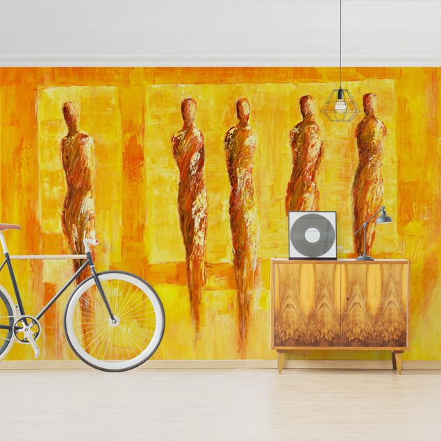 Moderne Tapeten Petra Schüßler - Fünf Figuren in Gelb