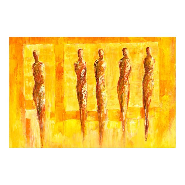 Fototapete Design Petra Schüßler - Fünf Figuren in Gelb