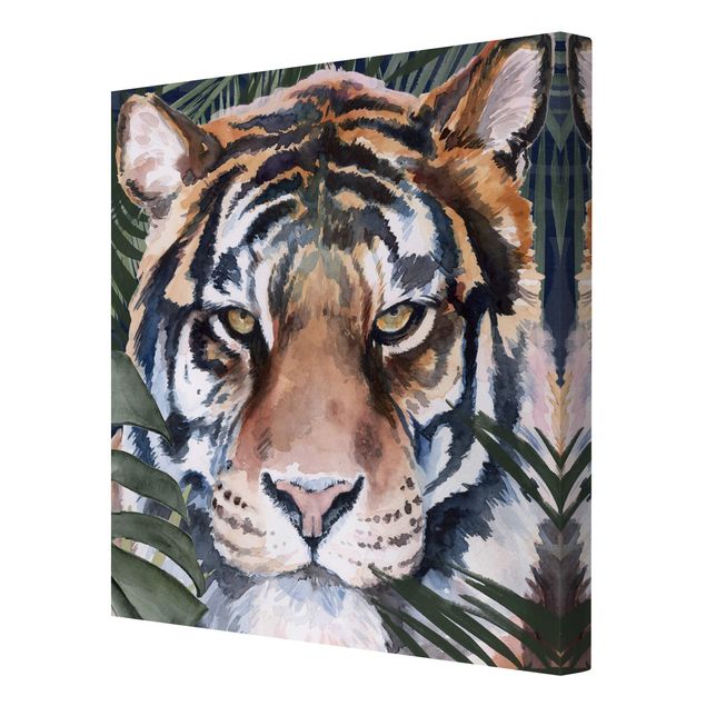 Leinwand Kunstdruck Tiger im Dschungel