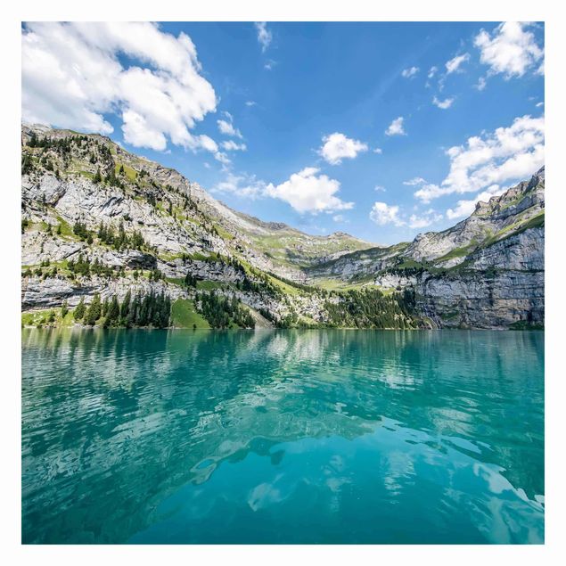 Fototapete blau Traumhafter Bergsee