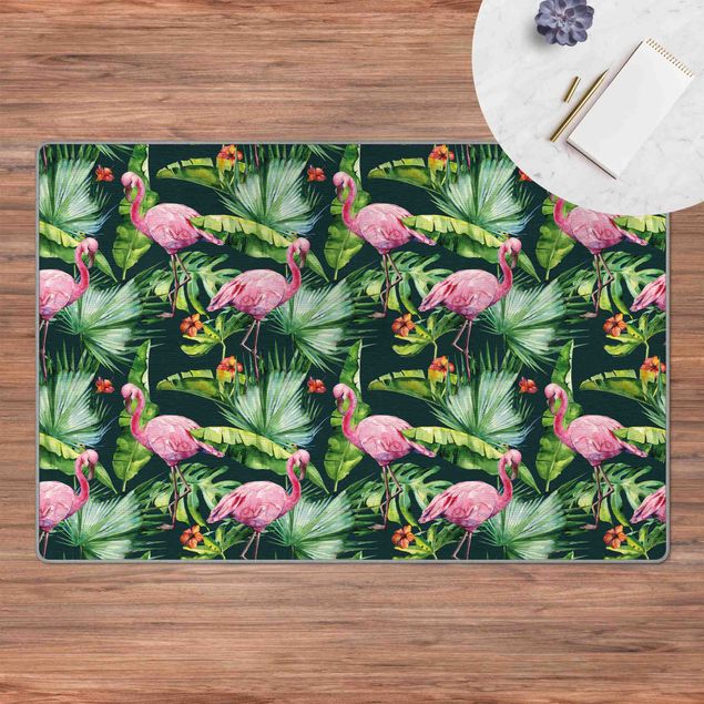 Teppich Blumen Tropical Flamingo pattern