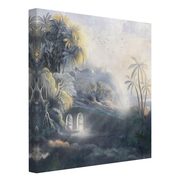 Leinwandbild Kunstdruck Tropische Fantasy Landschaft