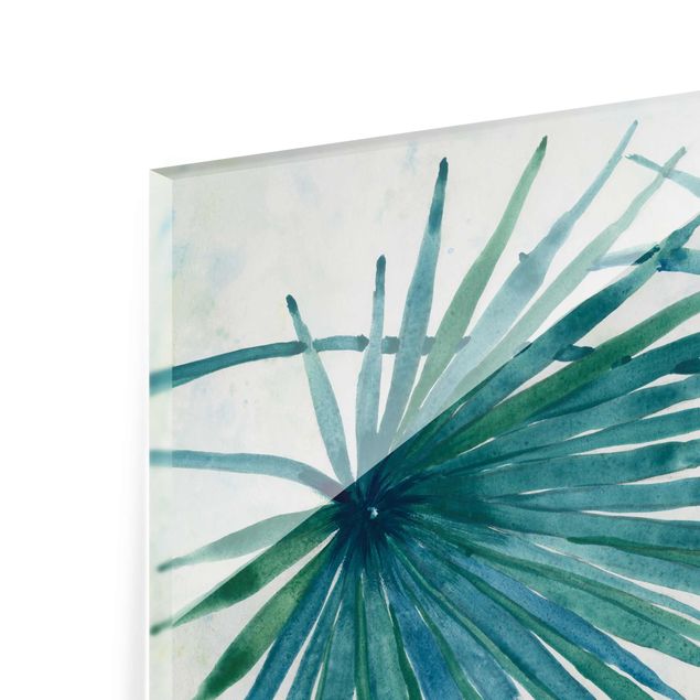 Glasbild - Tropische Palmenblätter Close-Up - Querformat