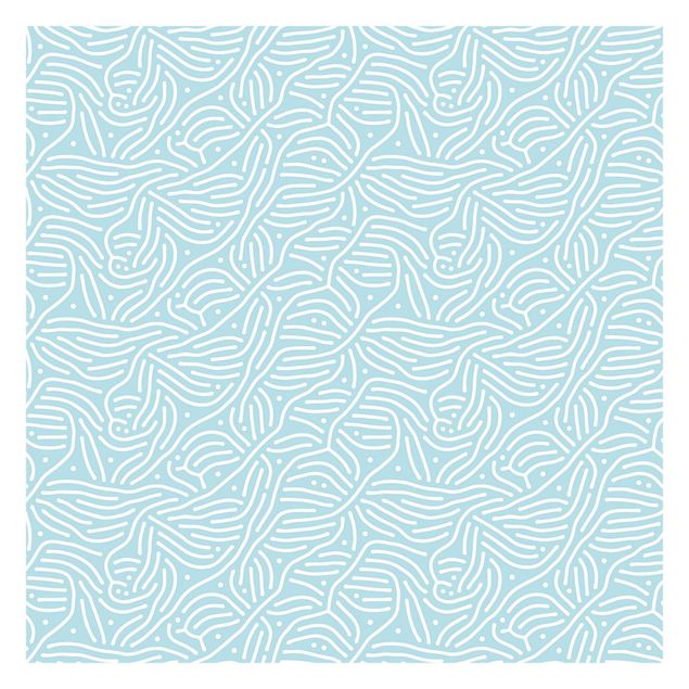 Design Tapete Verspieltes Muster mit Linien und Punkten in Hellblau