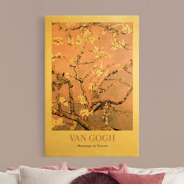 Pointillismus Bilder Vincent van Gogh - Mandelblüte in rosa - Museumsedition