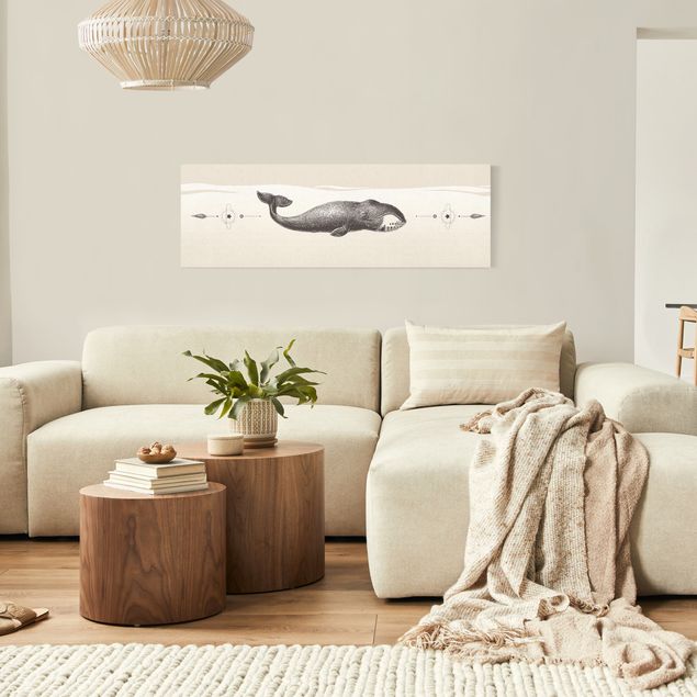 Tierbilder auf Leinwand Vintage Grönlandwal