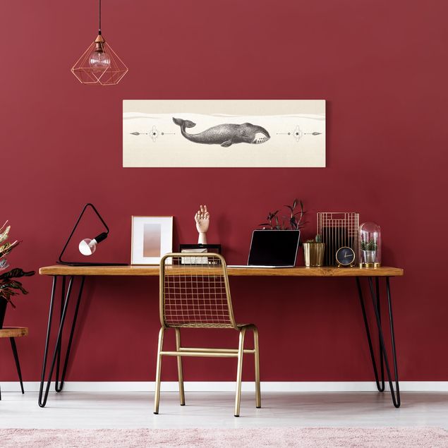 Moderne Leinwandbilder Wohnzimmer Vintage Grönlandwal