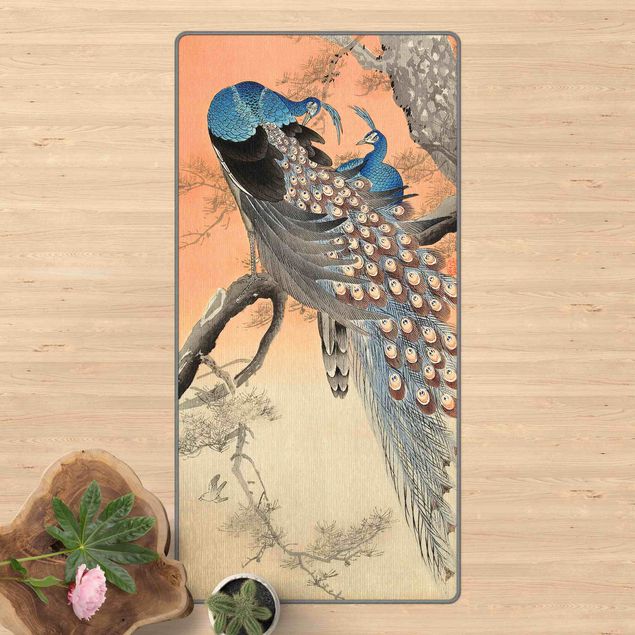 Teppich Orientalisch Vintage Illustration Asiatischer Pfau I