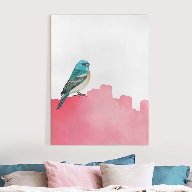 Wandbilder XXL Vogel auf Pink
