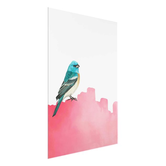 Wandbilder Vogel auf Pink