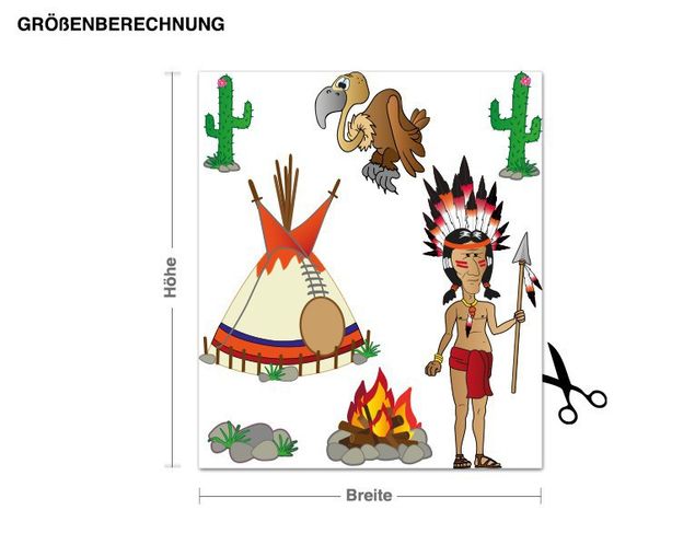 Wandsticker Indianer Indianer Set