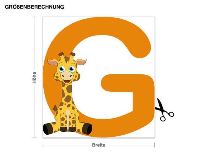 Affen Wandtattoo Kinder ABC - Giraffe
