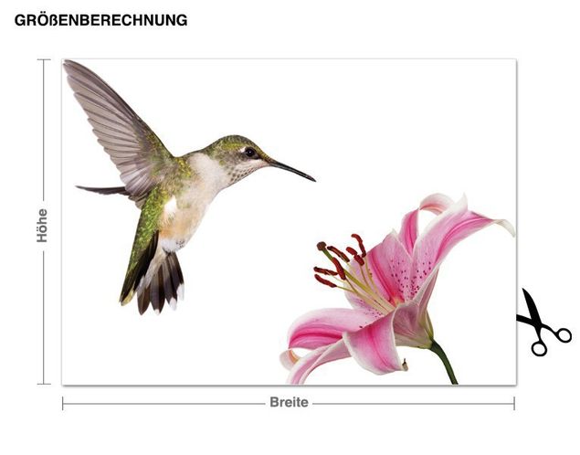 Wandsticker Tiere Kolibri mit Blume