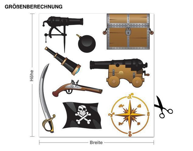 Wandsticker Pirat Piratenausrüstung