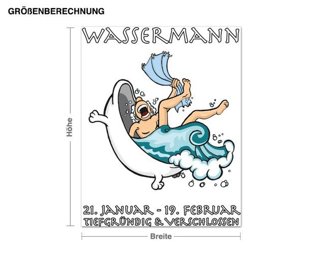 Wandsticker Mandala Sternzeichen Wassermann