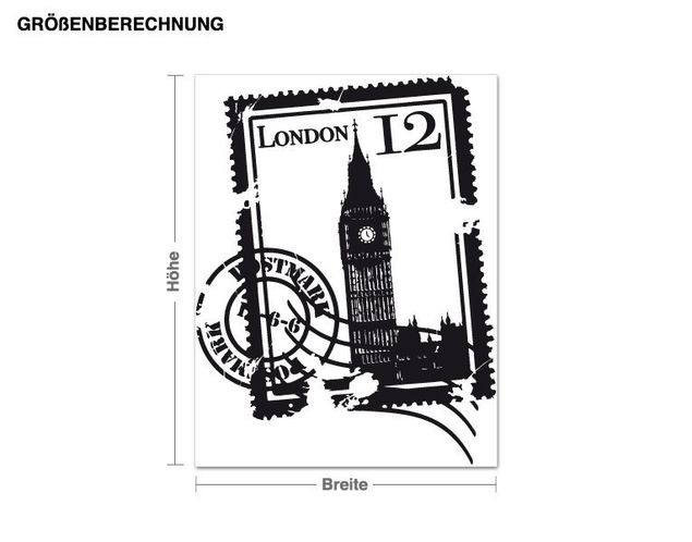 Wandtattoo London Briefmarke London