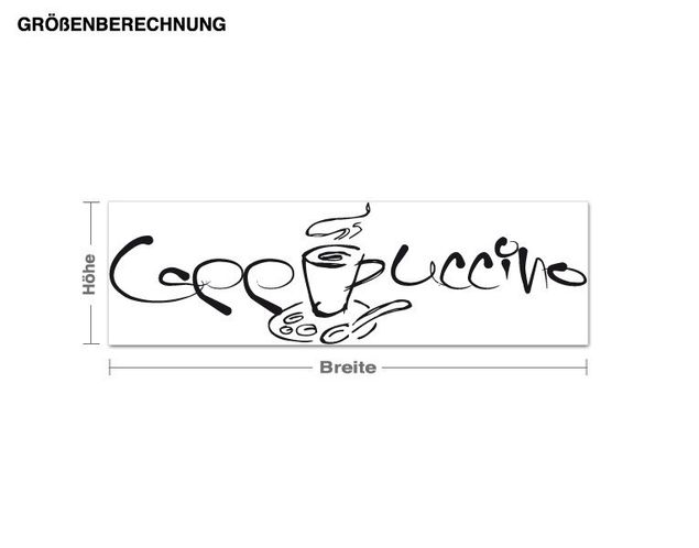 Wandtattoo Kaffee Cappuccino Schriftzug