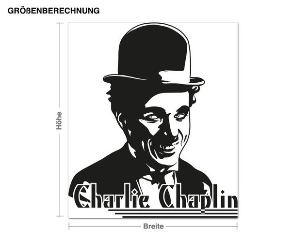 Wandtattoo Charlie Chaplin Portrait