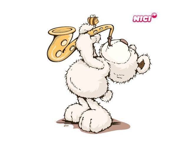 Wandtattoo Bär NICI - Classic Bear - Bär mit Saxophon