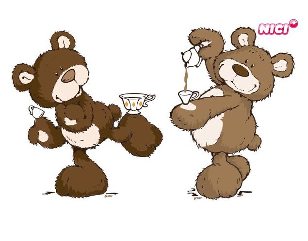 Wandtattoo Bär NICI - Classic Bears - Bär Kaffeeklatsch