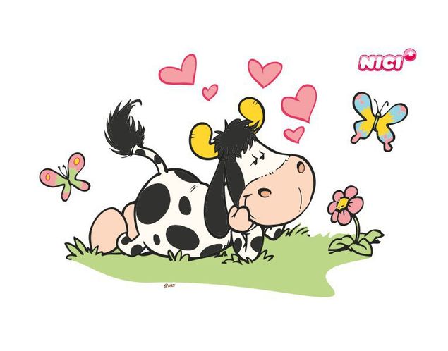 Wandsticker Tiere NICI - Crazy Cow - verliebte Kuh