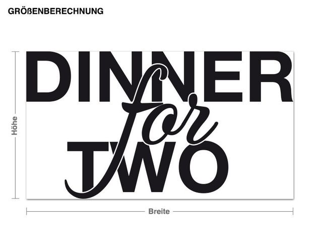 Dinner For Two Schriftzug Wandtattoo | Bilderwelten