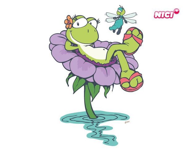 Wandtattoo Tiere NICI - Green Lilly und Libelle auf Blume