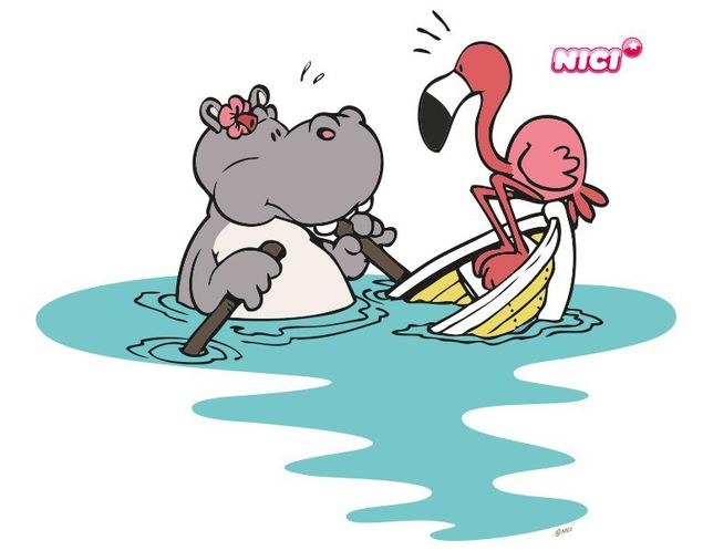 Tier Wandtattoo NICI - Happy Summer - Boot unter Wasser