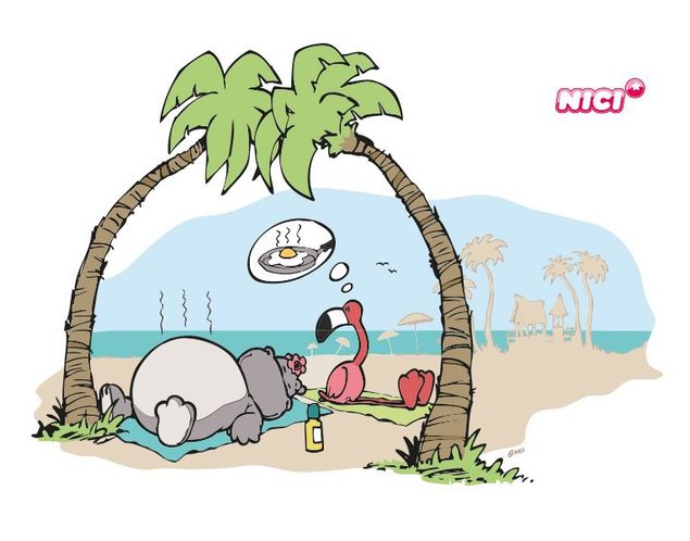 Tier Wandtattoo NICI - Happy Summer - Einsame Insel