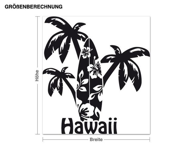 Wandtattoo Geometrische Formen Hawaii-Palmen