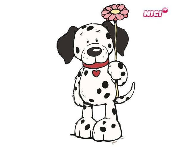 Wandtattoo Tiere NICI - Love dog - eine Blume für dich