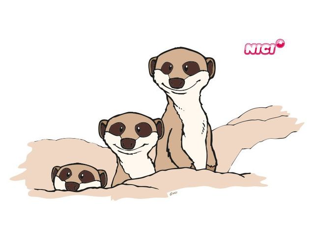 Nici Tapete NICI - Meerkat Family