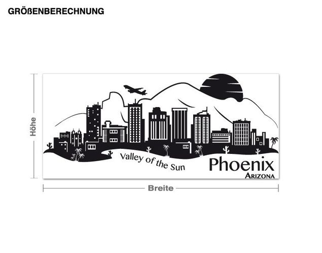Wandtattoo USA Skyline Phoenix Arizona