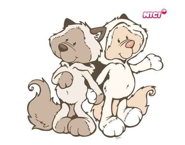 Tier Wandtattoo NICI - Snow Cats - Katzenpaar