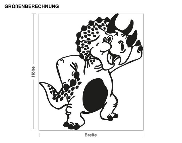 Dino Wandtattoo Freundlicher Triceratops
